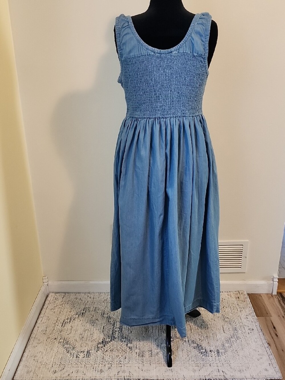 Lane Bryant Blue Cotton Maxi Dress with Pockets